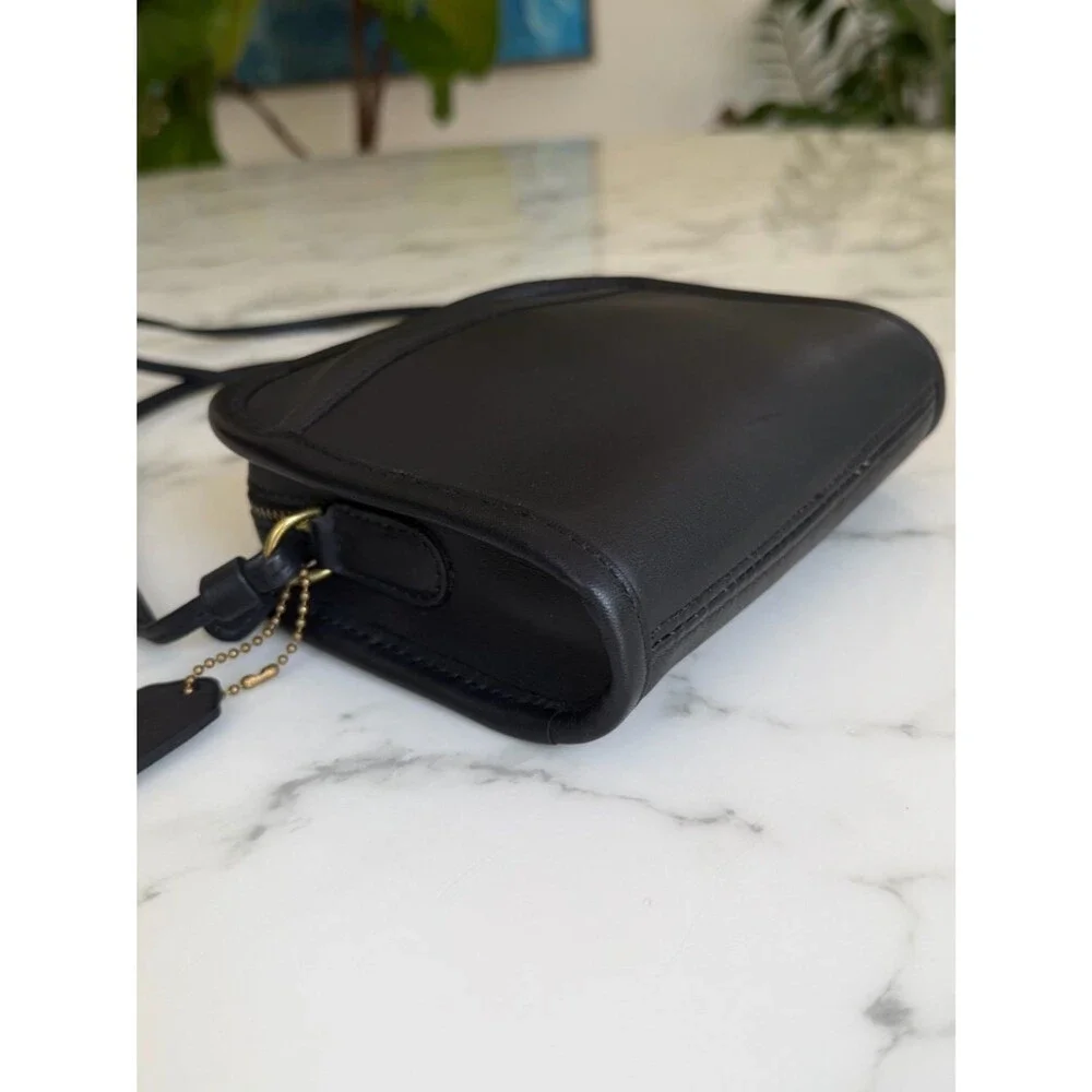 COACH Vintage Abbie Crossbody Bag 9017 Black Leather with Hang Tag 90's Y2K